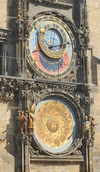 A centuries old clock in Prague