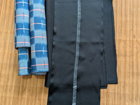 直線裁ちで仕立てられた着物の構造を示す反物と和裁のディテール