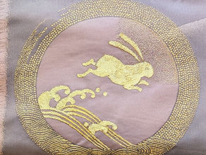 月とうさぎの袋帯