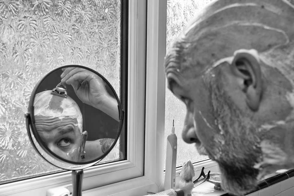 Self portrait, shaving