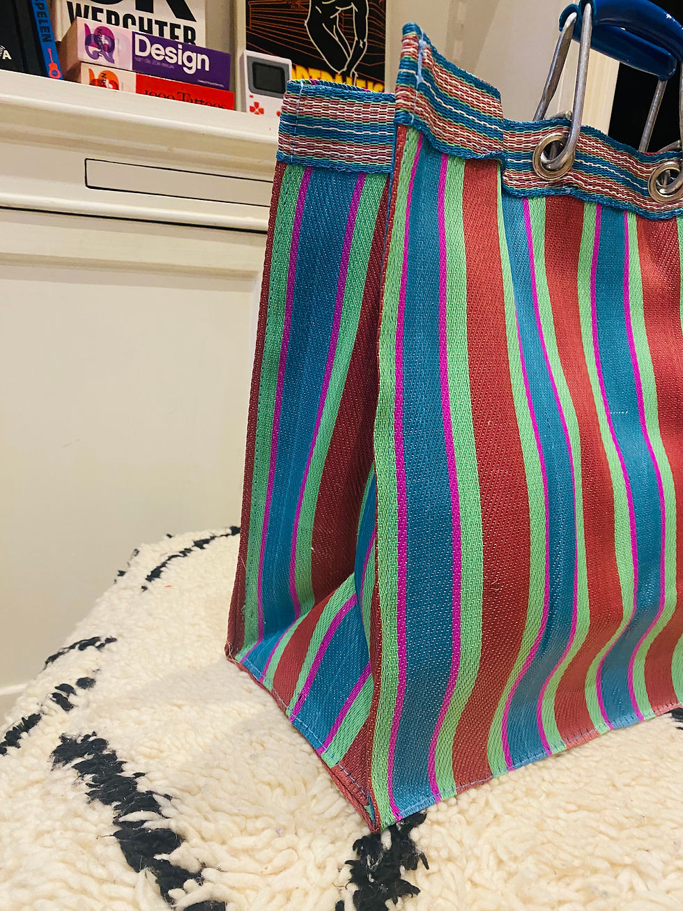 Thumbnail: Rosita recycled plastic stripe BIG bag