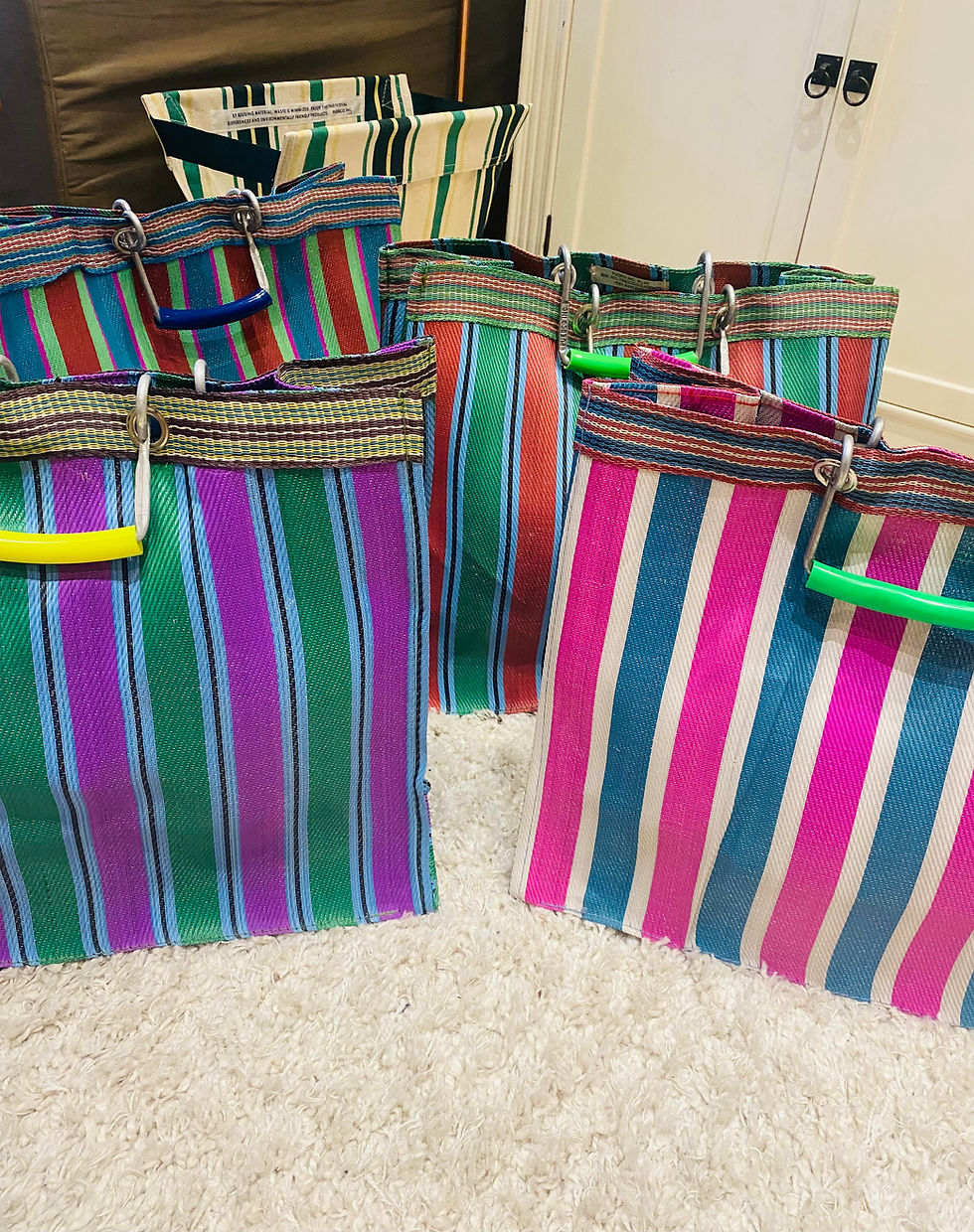 Thumbnail: Rosita recycled plastic stripe BIG bag