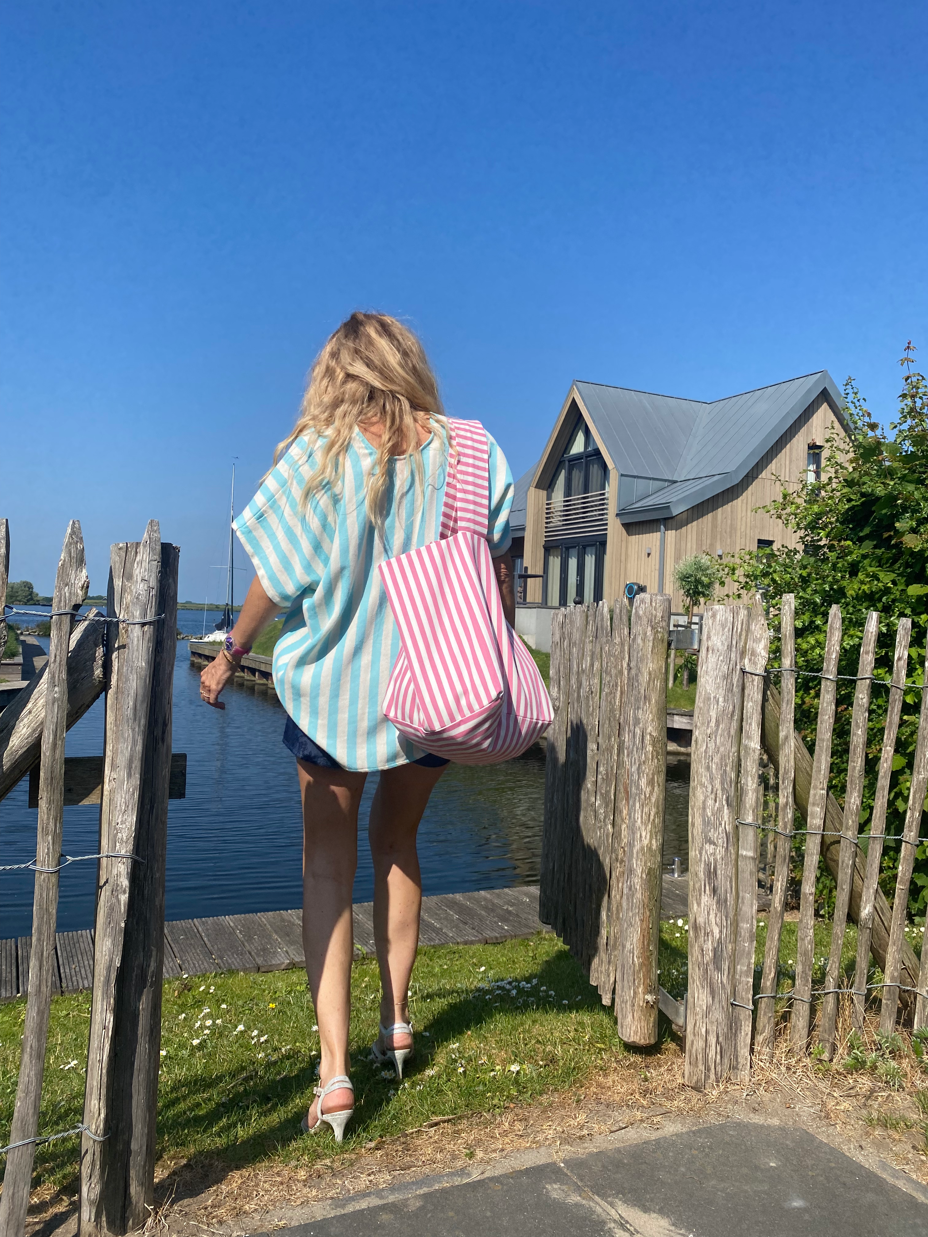 Bobi Bag Denim cotton stripe