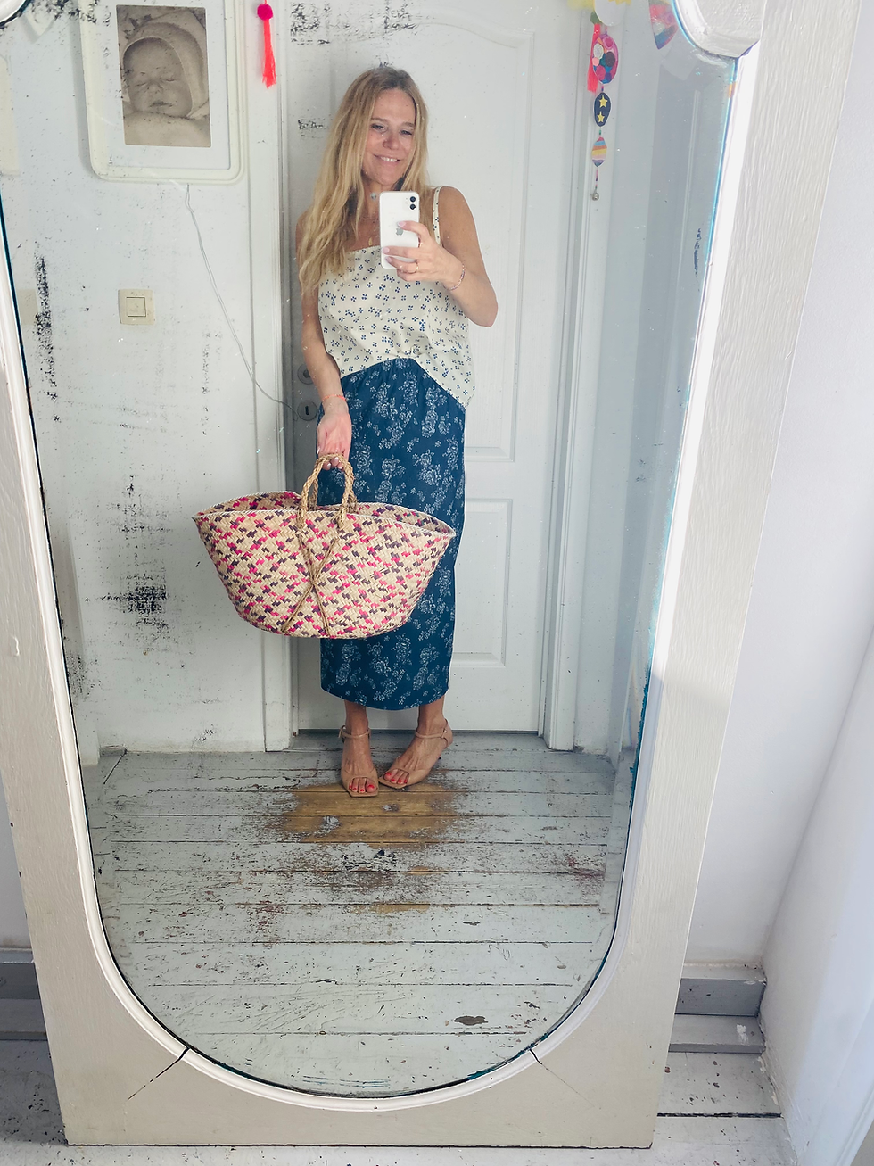 Thumbnail: Ilona pencil skirt chambray denim