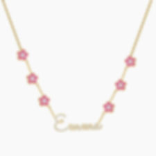 Custom Flower Icy Name Necklace