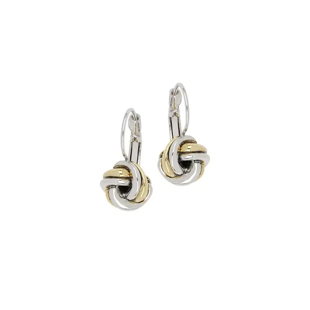 French Wire Love Knot Earrings Two-Tone