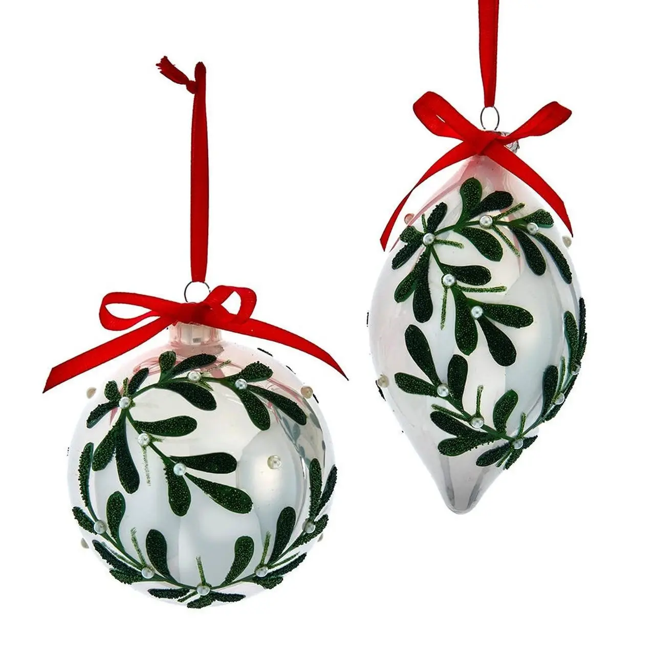 Pearlized Mistletoe Ornament