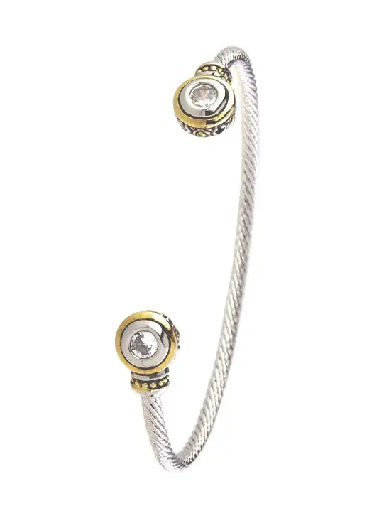 Two-Stone Small CZ Cuff Bracelet