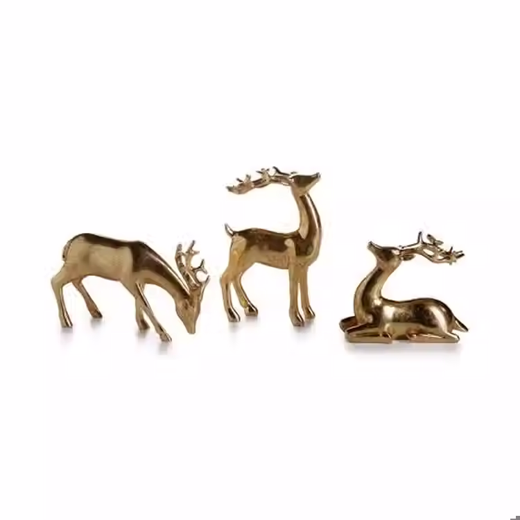 Gold Decorative Deer - Set of 3