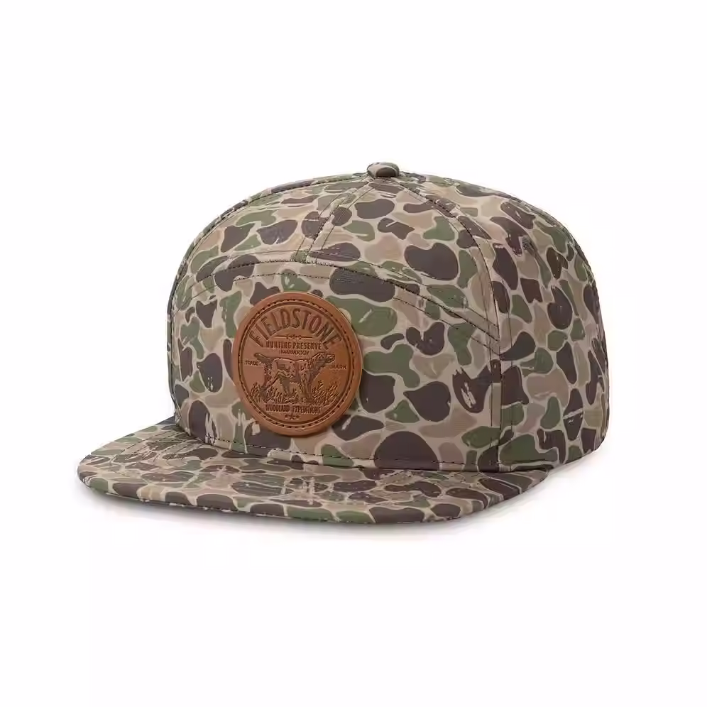 Fieldstone 7 Panel Full Backwoods Camo Preserve Patch Hat