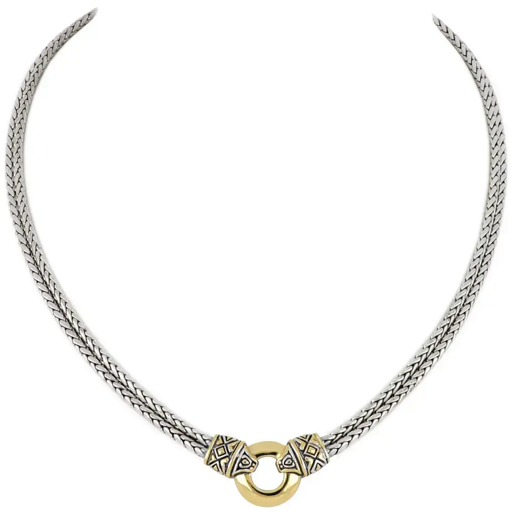 Gold Circle Double Strand Necklace