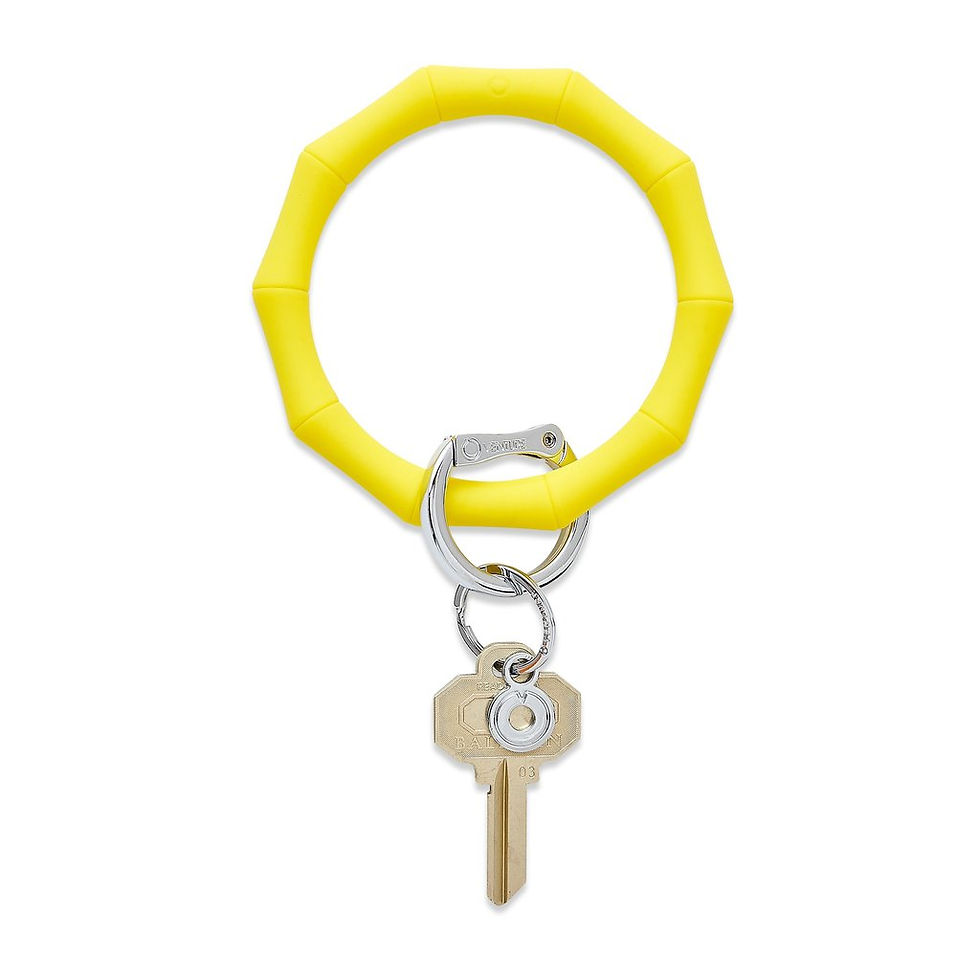 Yellow Bamboo Silicone Big O Key Ring
