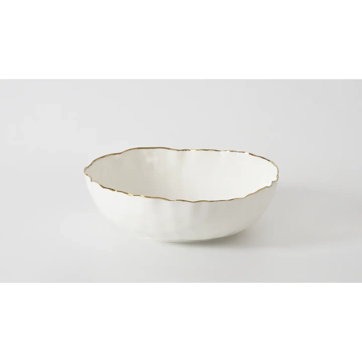 Porcelain White & Gold Large Bowl