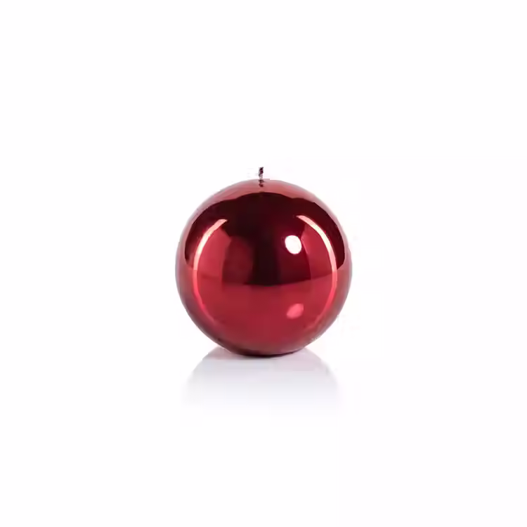 Metallic Ball Candle - Matte Red