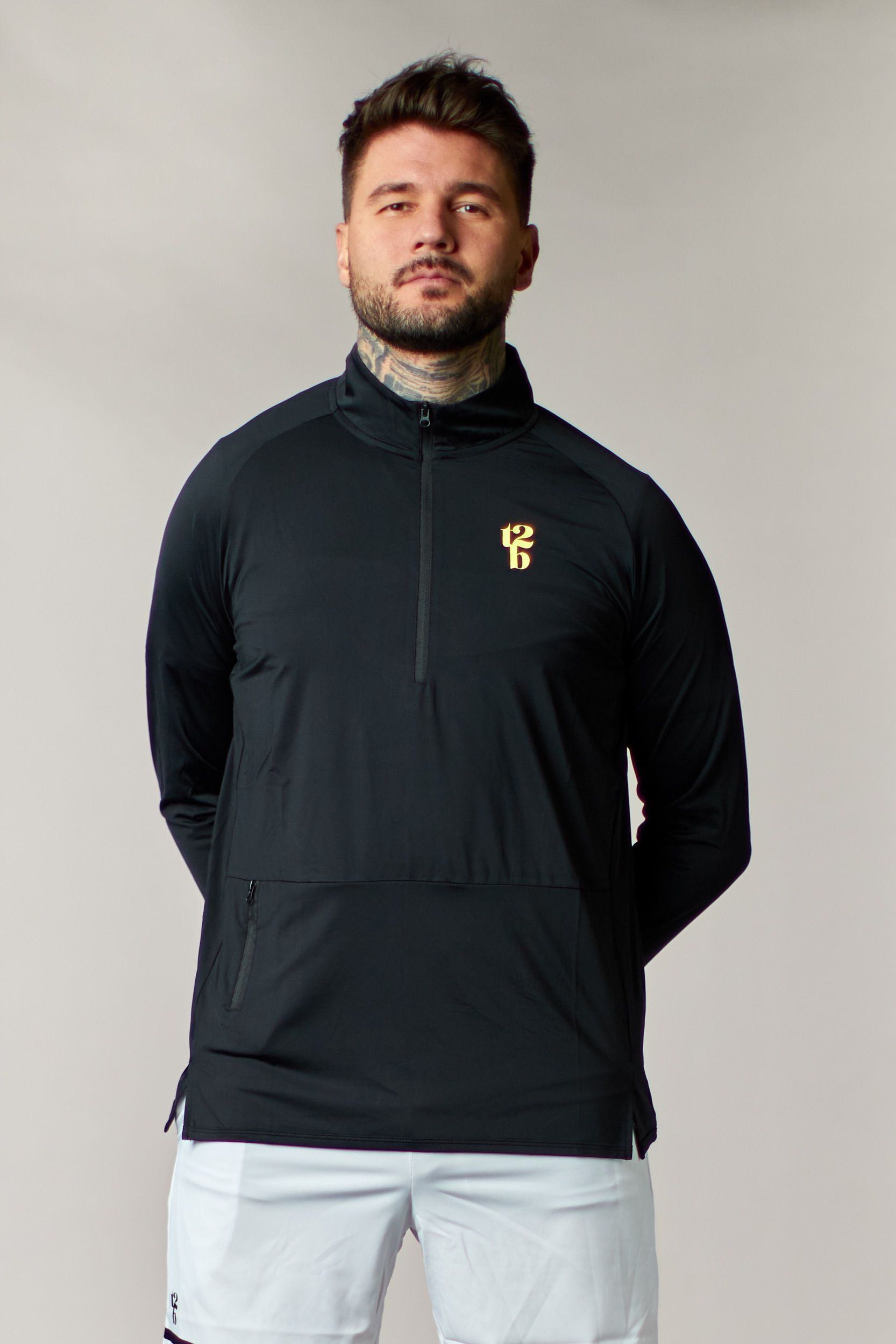 Langarm Shirt Herren - schwarz