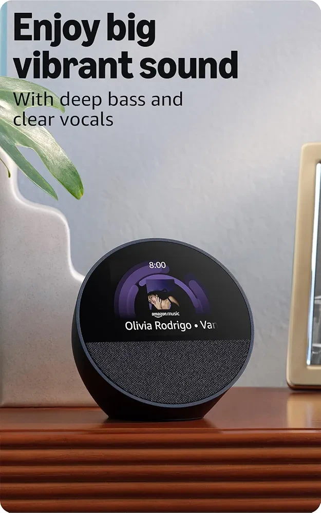 Thumbnail: Amazon Echo Spot (2024 Release) Smart Alarm Clock with Alexa - Black