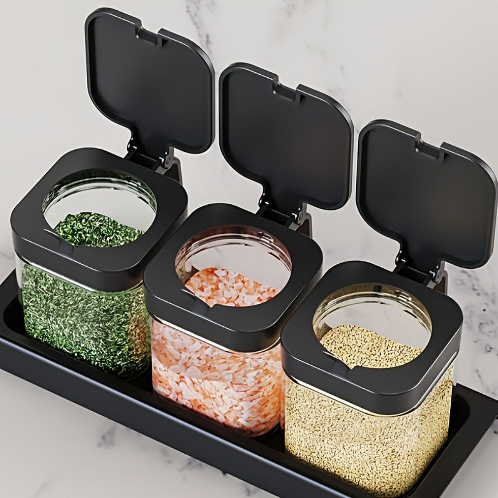 Thumbnail: 3pcs Glass Spice Jars with Spoon 10oz Glass Jars Spice Jar Set Seasoning Jars Or