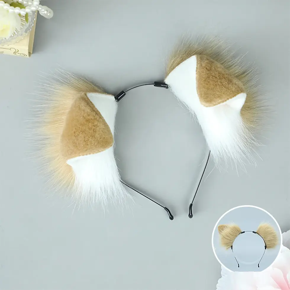 Thumbnail: Halloween Dog Ear Tail Set  Cosplay Accessories Costume Plush Realistic Animal