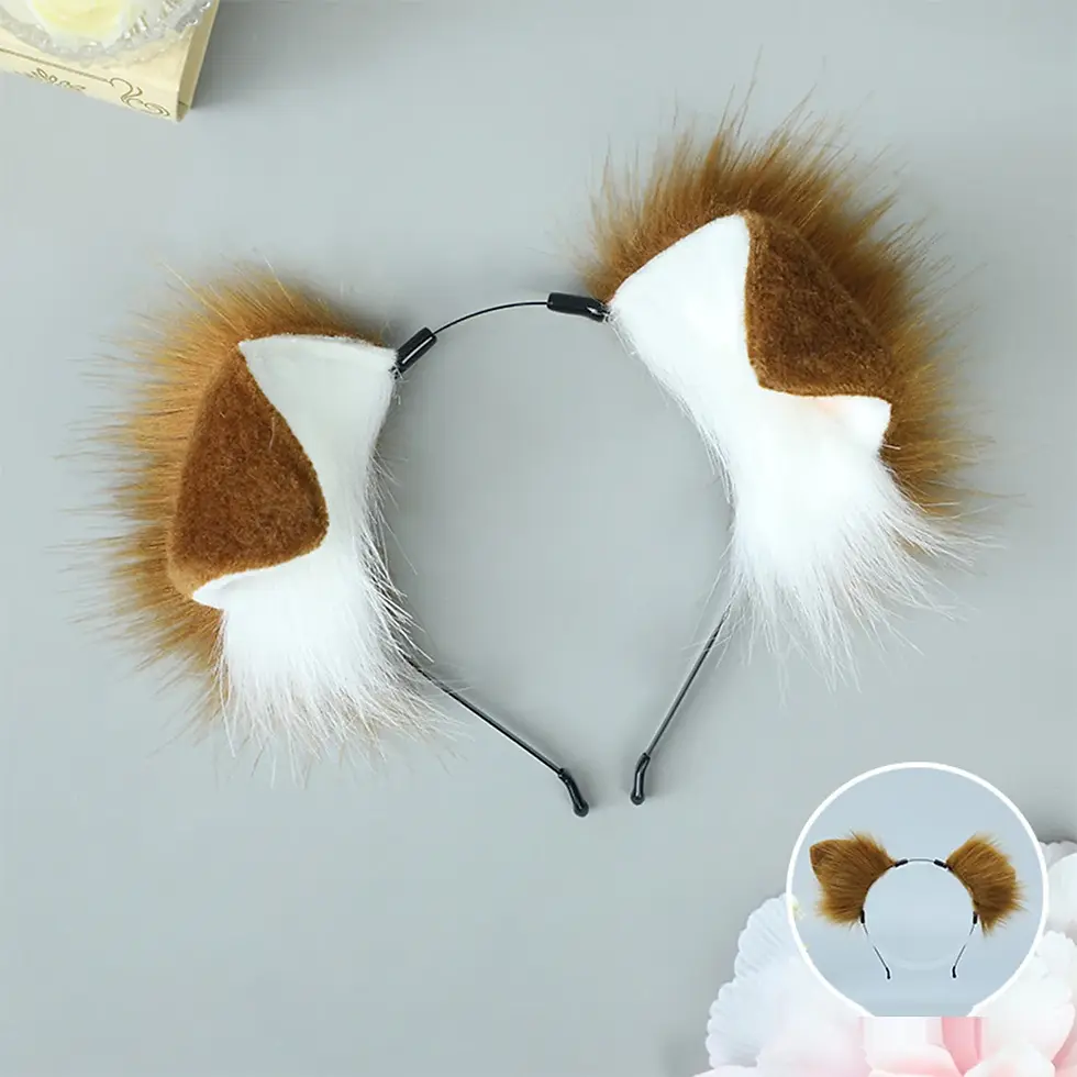 Thumbnail: Halloween Dog Ear Tail Set  Cosplay Accessories Costume Plush Realistic Animal