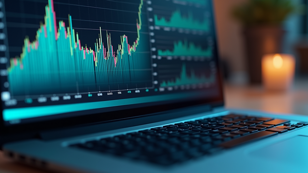 Close-up of a laptop screen showing AI-driven property market analytics