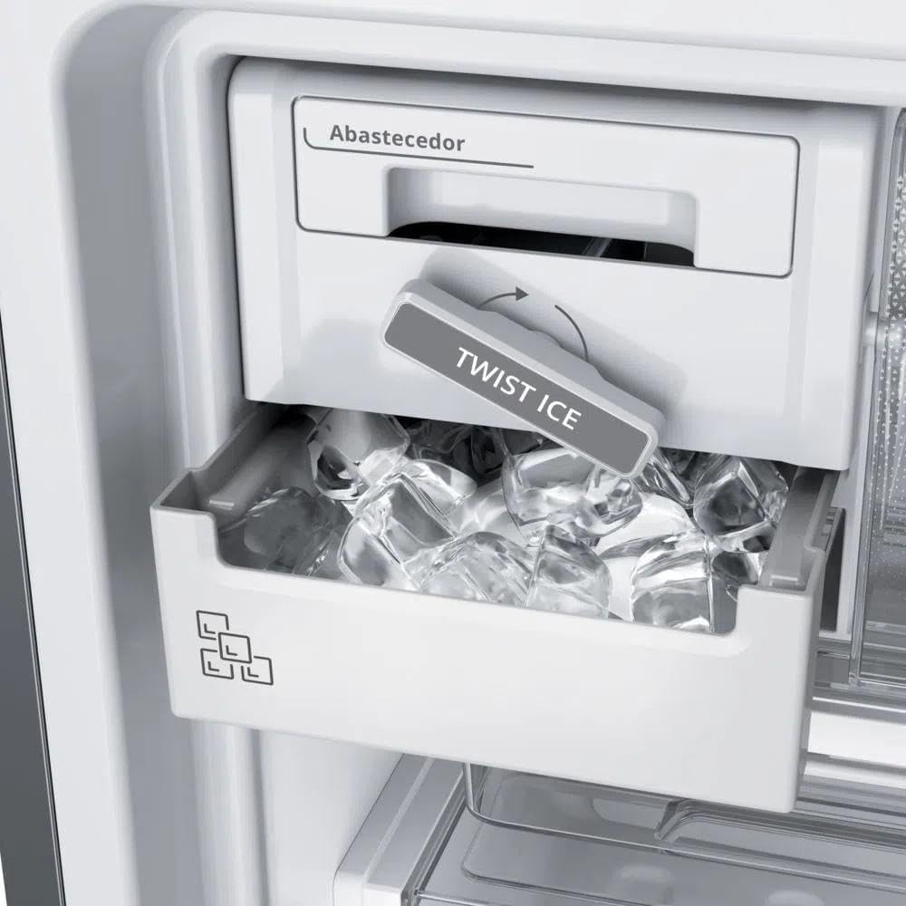 Geladeira Frost Free Brastemp Inverse 2 Portas 443L Evox BRE57AK 127V close up twit ice