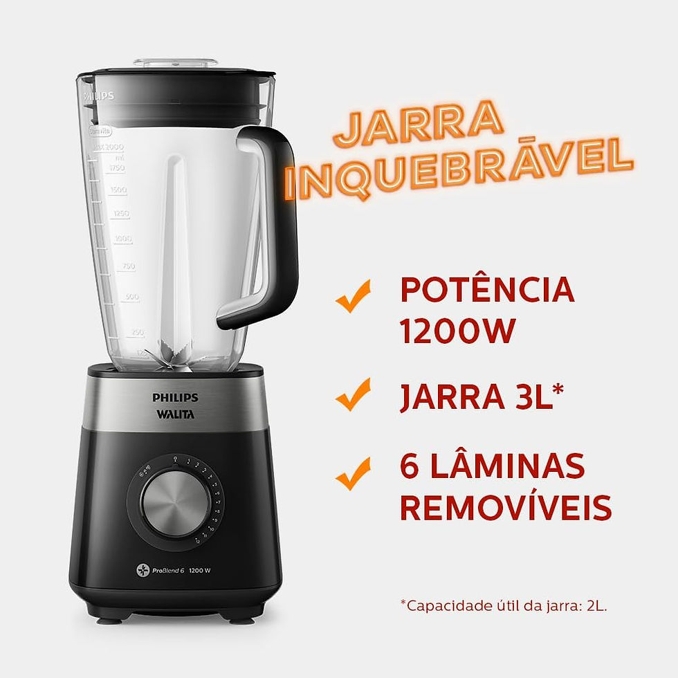 PHILIPS Liquidificador Série 5000, RI2242, Preto, 110v, Jarra Inquebrável, Walita