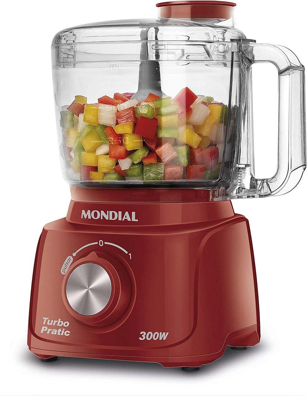 Mini Processador Turbo Pratic, Mondial, Vermelho, 300W, 110V - MP-16-R