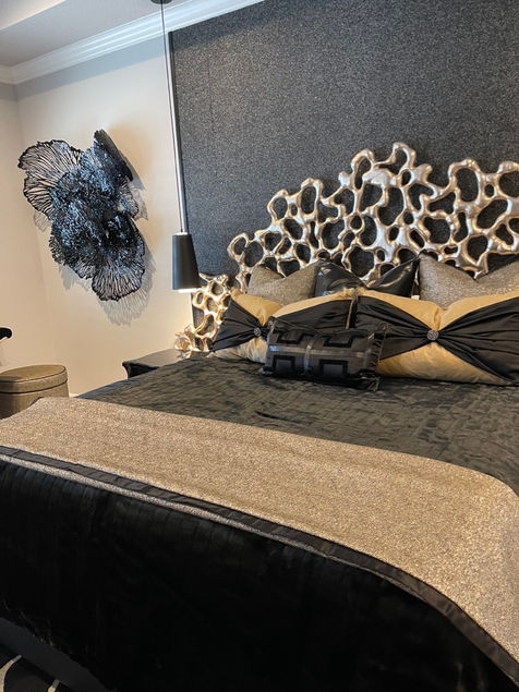 Modern Elegant Home Black and Gold Bedroom Design