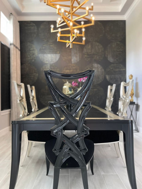 Modern Elegant Home Long Table Dining Room Design