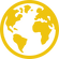 map of globe yellow
