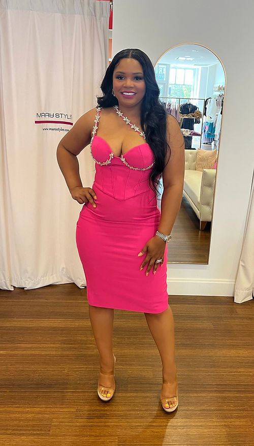 Hot Pink Rhinestone Dress Hot Pink Rhinestone Dress