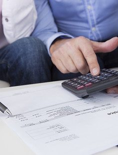 Men with Calculator