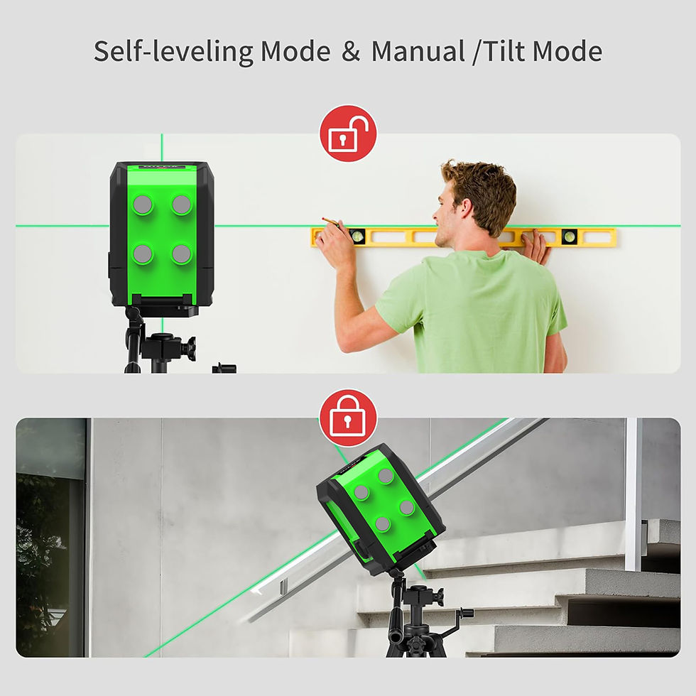 Miniatura: HILDA Laser Level 2-Line Green Laser Instrument With Magnet Wall Level Portable 