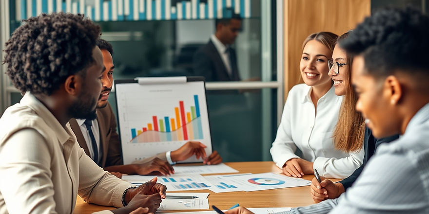 team meeting for a strategic planning session to understand the way forward with the busin