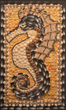 Deborah worden sylvester the seahorse seashell mosaic 23x36 4500.JPG