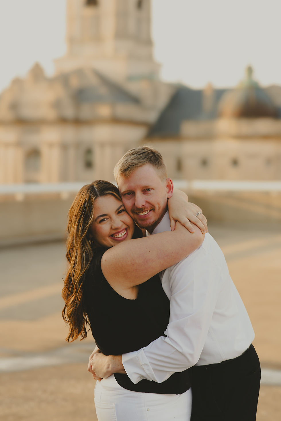 Paige & Carson Downtown Evansville Engagement 