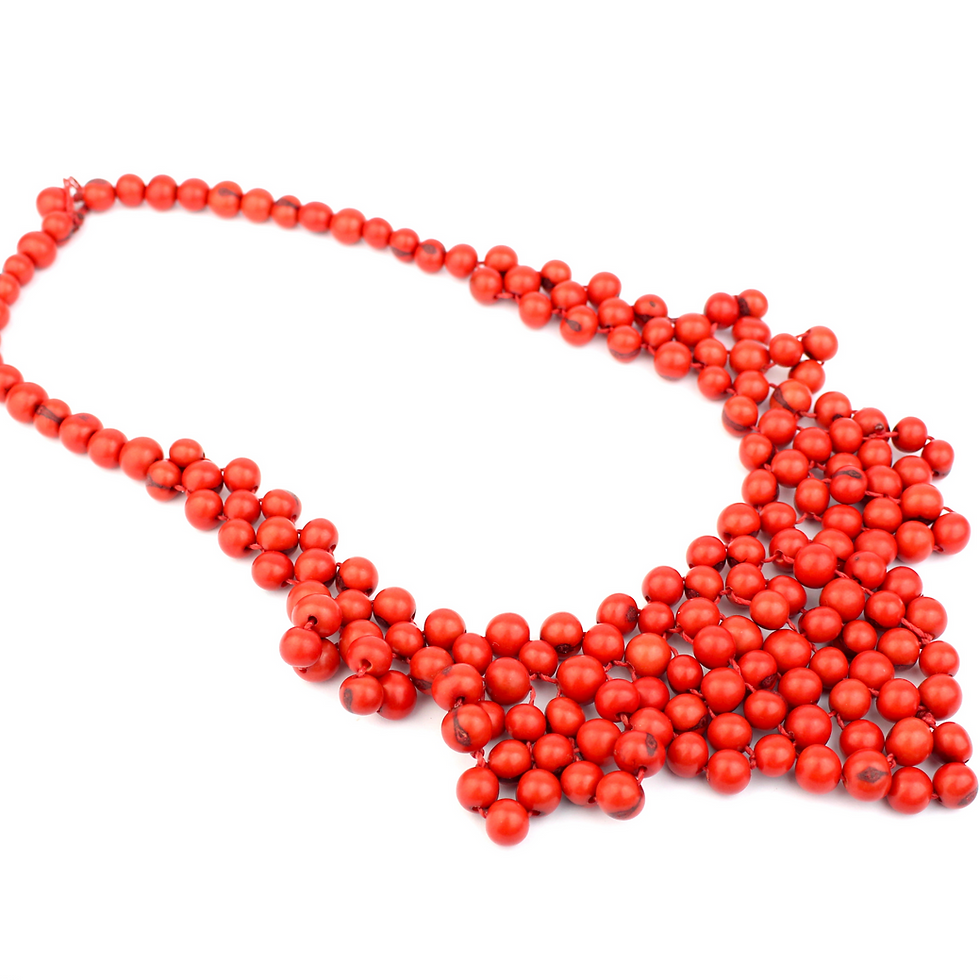Amazon Seeds Necklace Red