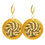 Thumbnail: Golden Grass and Buriti Straw Circle Dangle Earrings Black