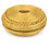 Thumbnail: Golden Grass Round Jewellery Pouch With  Wood Detail