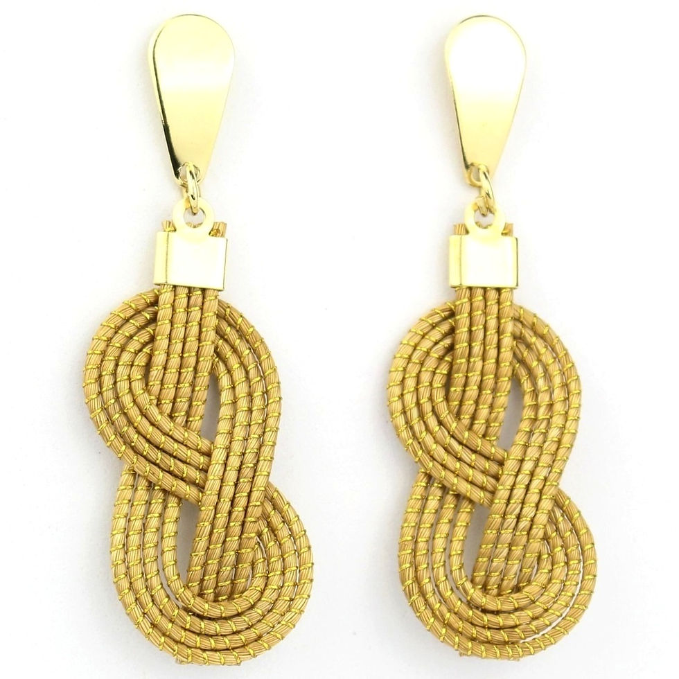 Thumbnail: Golden Grass Long Loop Drop Earrings