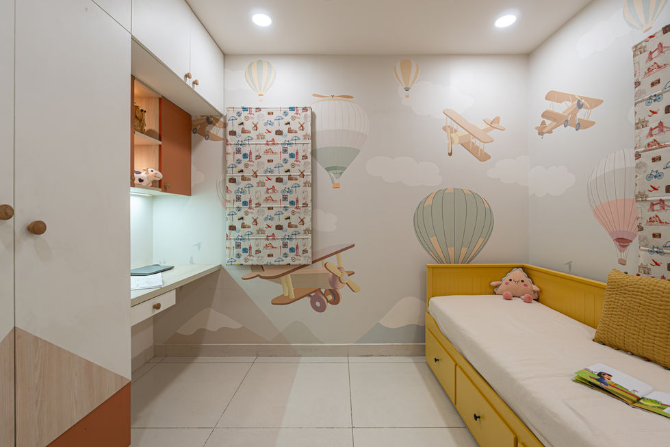 Kids' bedroom – My Home Tarkshya 3BHK interiors by Meraki Homes