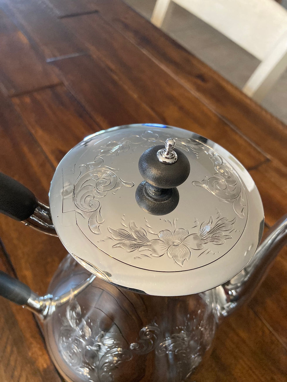 Thumbnail: MUSEUM QUALITY FLORAL ENGRAVED BIRKS 4 PC STERLING SILVER COFFEE TEA SEt