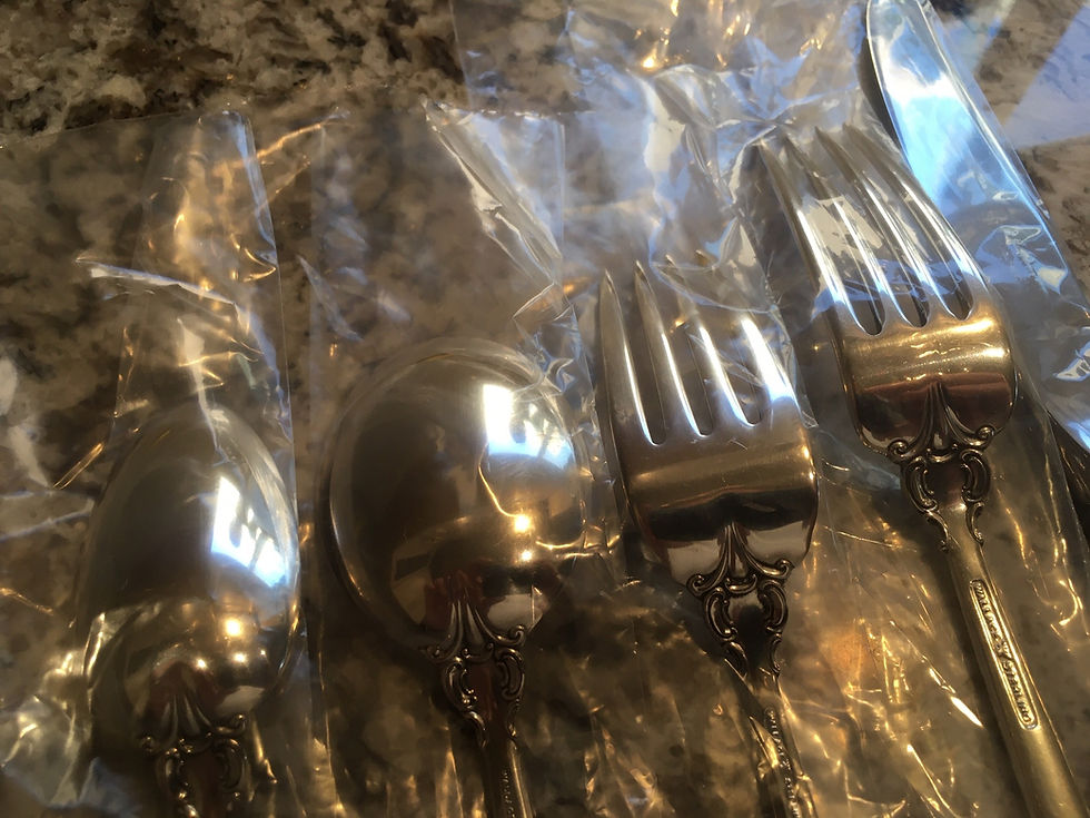 Thumbnail: MINT 5 PC Wallace Grande Baroque Sterling Silver Place Setting w/Soup