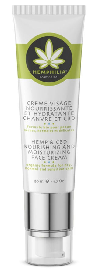 CRÈME VISAGE NOURRISSANTE ET HYDRATANTE CHANVRE ET CBD 50 ml