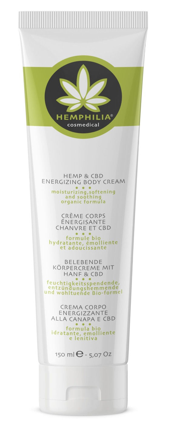CRÈME CORPS ÉNERGISANTE CHANVRE ET CBD 150 ml