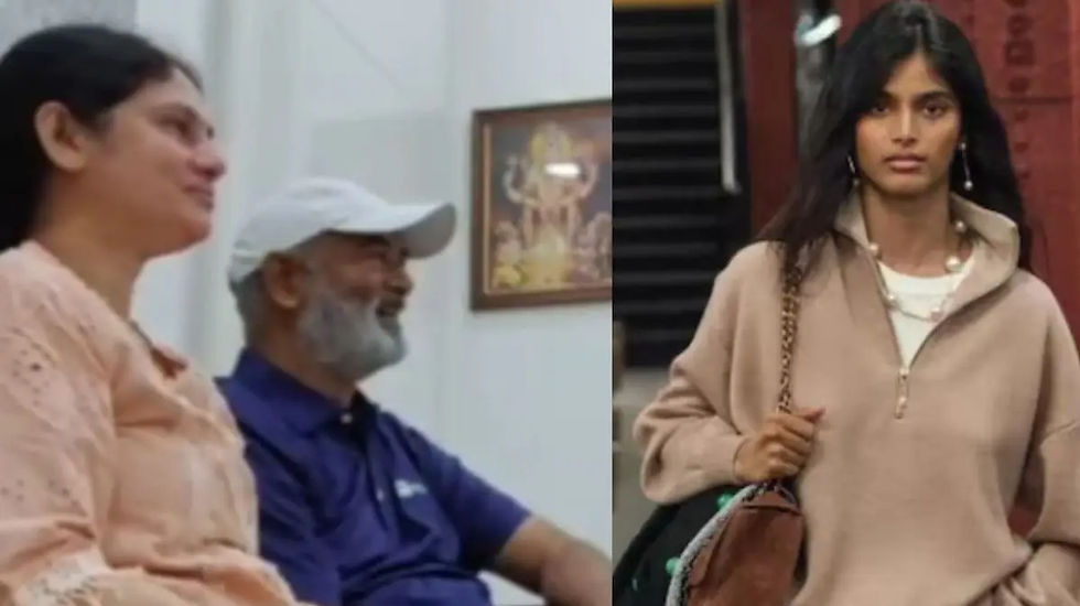 Bhavitha Mandava’s parents reacting as she opens Chanel’s Métiers d’Art 2026 show