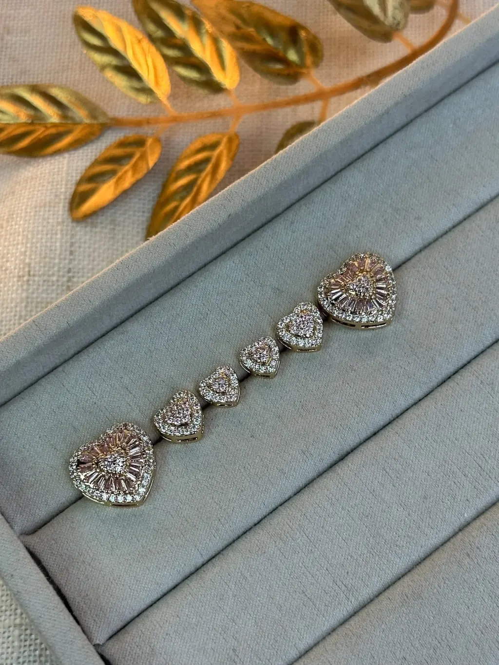 Trio De Brinco Zircônia Coração