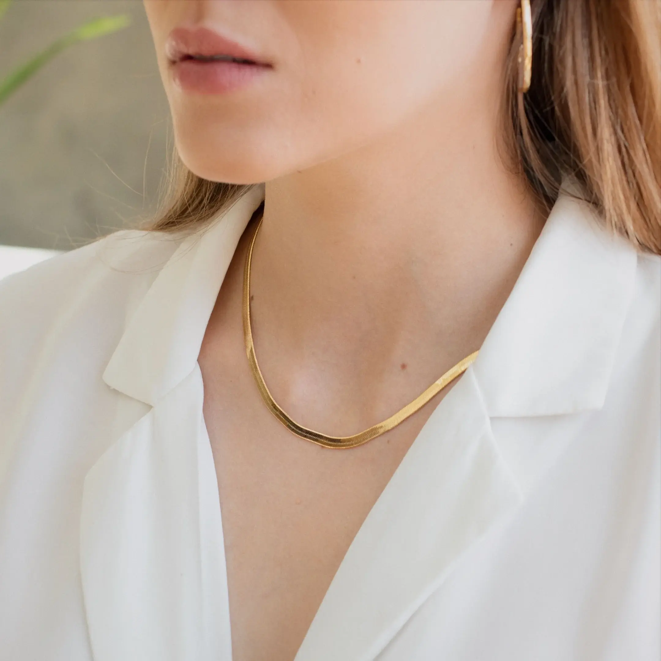 Choker Snake 3mm Banhado a Ouro 18k