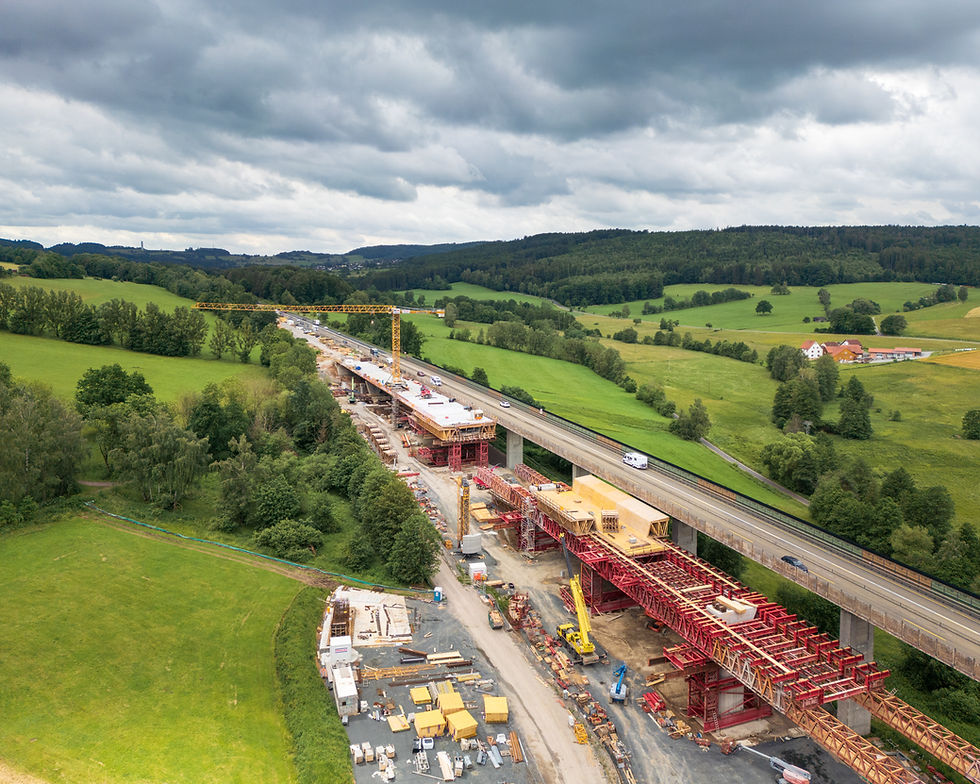 Baufortschritt der Talbrücke Uttrichshausen