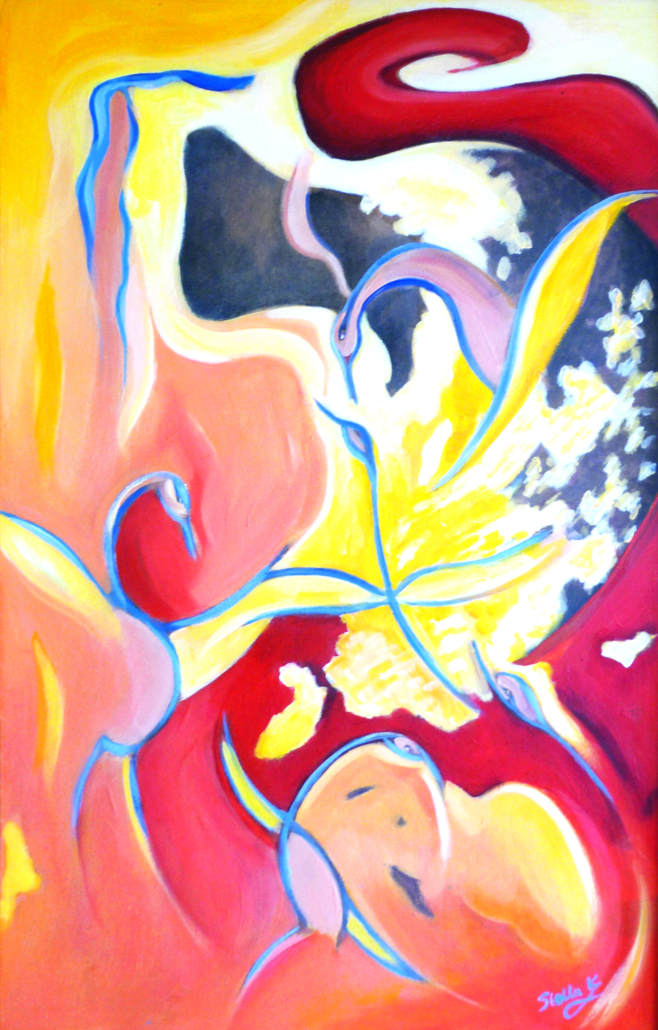In the sunset the seabirds soar
